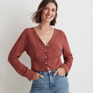 Madewell V-Neck Button-Front Shirt